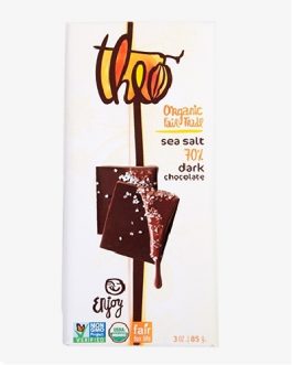 Theo Chocolate Sea Salt 70% Dark (12×3 OZ)