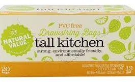 Natural Value Drawstring Tall Kitchen Bags (12×20 CT)