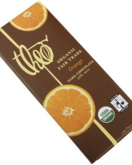 Theo Chocolate Dark Chocolate Bar With Orange (12x3Oz)