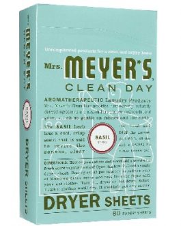 Mrs Meyers Dryer Sheets Basil (12×80 CT)