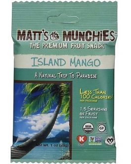 Matt’s Munchies Organic Island Mango Fruit Snack  (12×1 OZ)