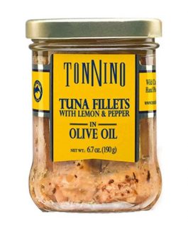 Tonnino Tuna Fillets in Lemon Pepper Olive Oil (6×6.7 OZ)