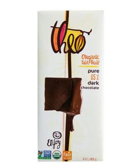 Theo Chocolate Organic 85% Dark Chocolate (10×4 OZ)