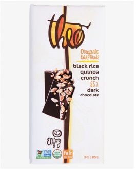 Theo Black Rice Quinoa Crunch 85% Dark Chocolate (12×3 OZ)