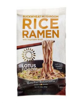 Lotus Foods Buckwheat Mushroom Rice Ramen with Vegetable Broth (10×2.8 OZ)