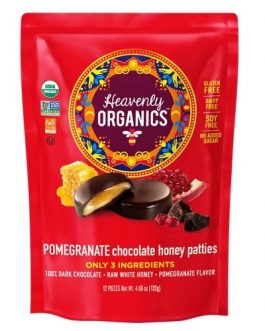 Heavenly Organics Chocolate Honey Pattie Pomegranate (6×4.66 OZ)