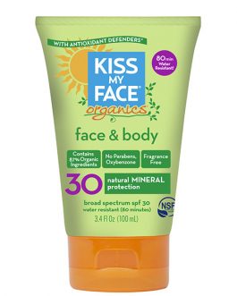 Kiss My Face Body & Face Mineral Spf 30 Natural Organic Sunscreen (1×3.4 OZ)