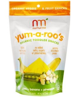 Nurturme Organic Toddler Snacks, Yum-A-Roo’S, Pea + Banana + Pineapple (6X1 OZ)