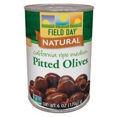 Field Day Olives Medium Pitted Canned Ripe  (12x6Oz)