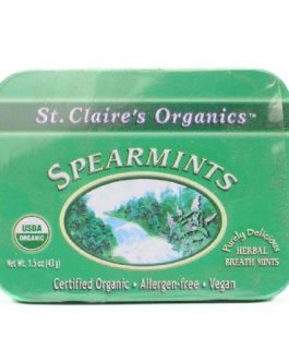 St Claire’s Organics, Breath Mints, Spearmint (6×1.5Oz)