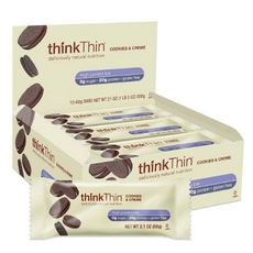 Think Thin Protein Bar Gluten Free Cookies And Cream (10×2.1Oz)