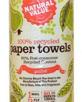 Natural Value 100% Recycled Paper Towels By The Roll (30x80CNT )