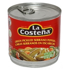 La Costena Green Pickled Serrano Peppers (12x12Oz)